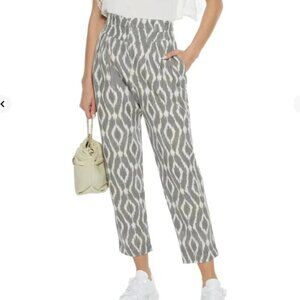 IRO Trizay Ikat Cropped Cotton Jacquard Pleated Pants.